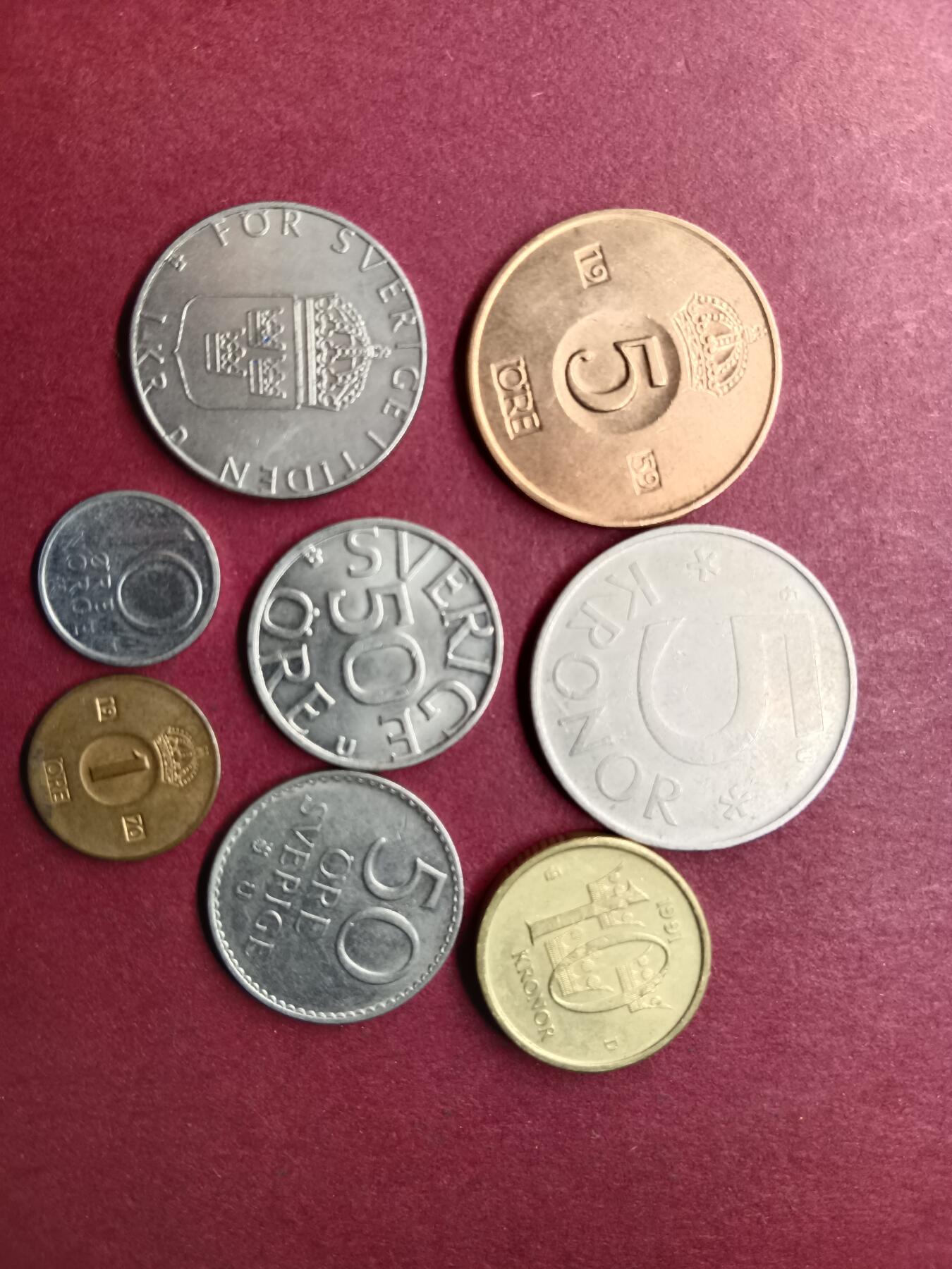 外国硬币套币0元起拍 瑞典八枚