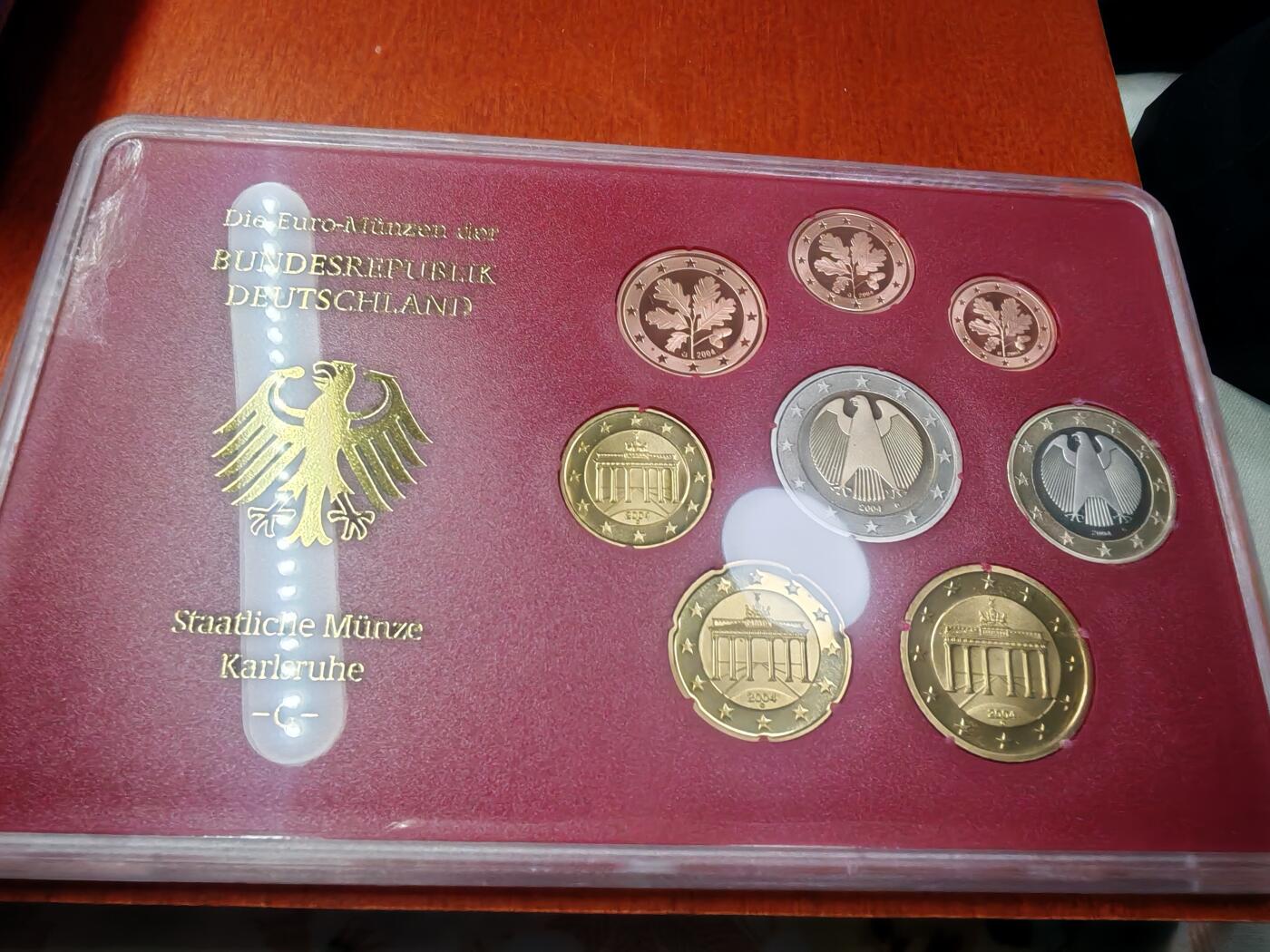 长老汇龙年精选第二十三场拍卖 2004G德国欧元精制套币8枚，原盒证