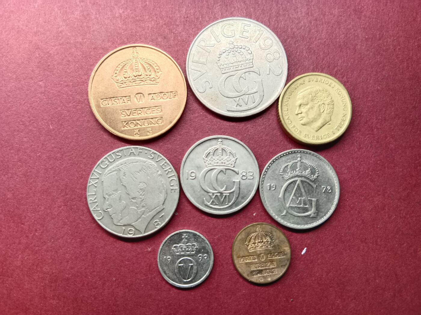 外国硬币套币0元起拍 瑞典八枚