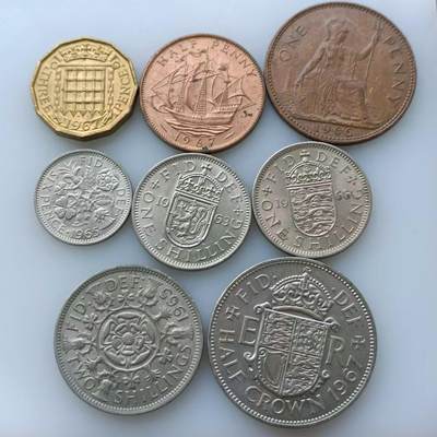 【淘币小摊】实时拍第三百九十六拍 英属散币纪念币场 满百包邮  每日一拍 每周一统一发货 可预留两周发货 - 英国伊丽莎白二世8枚套