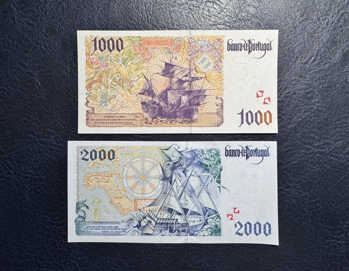 收藏联盟Quantum Auction 第369期拍卖  葡萄牙1996-97年1000和2000埃斯库多 品相全新UNC 