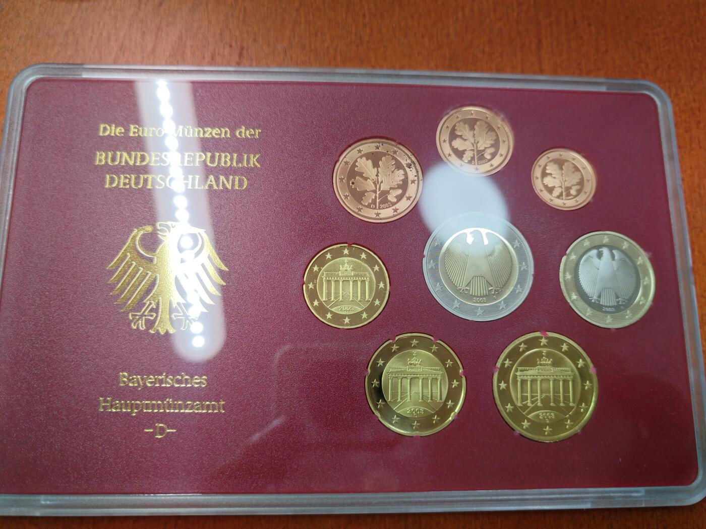 长老汇龙年精选第二十三场拍卖 2003D德国欧元精制套币8枚，原盒证