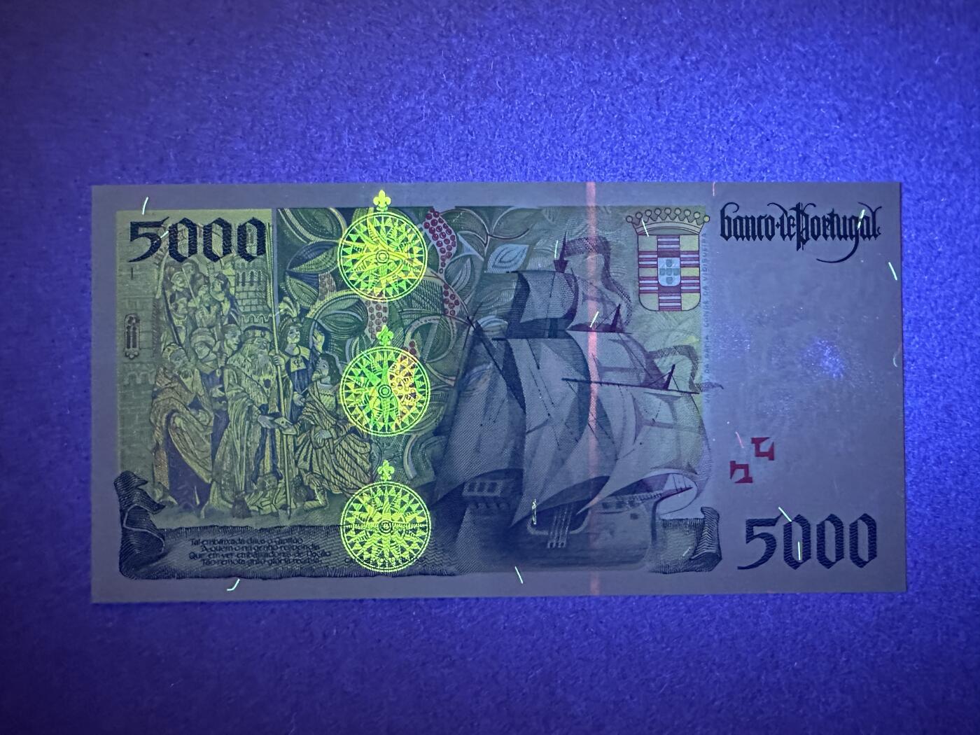 《张总收藏》163期-周日外币百拍精品场 葡萄牙5000埃斯库多 UNC 1997年 大航海系列 局部轻微荧光 无47