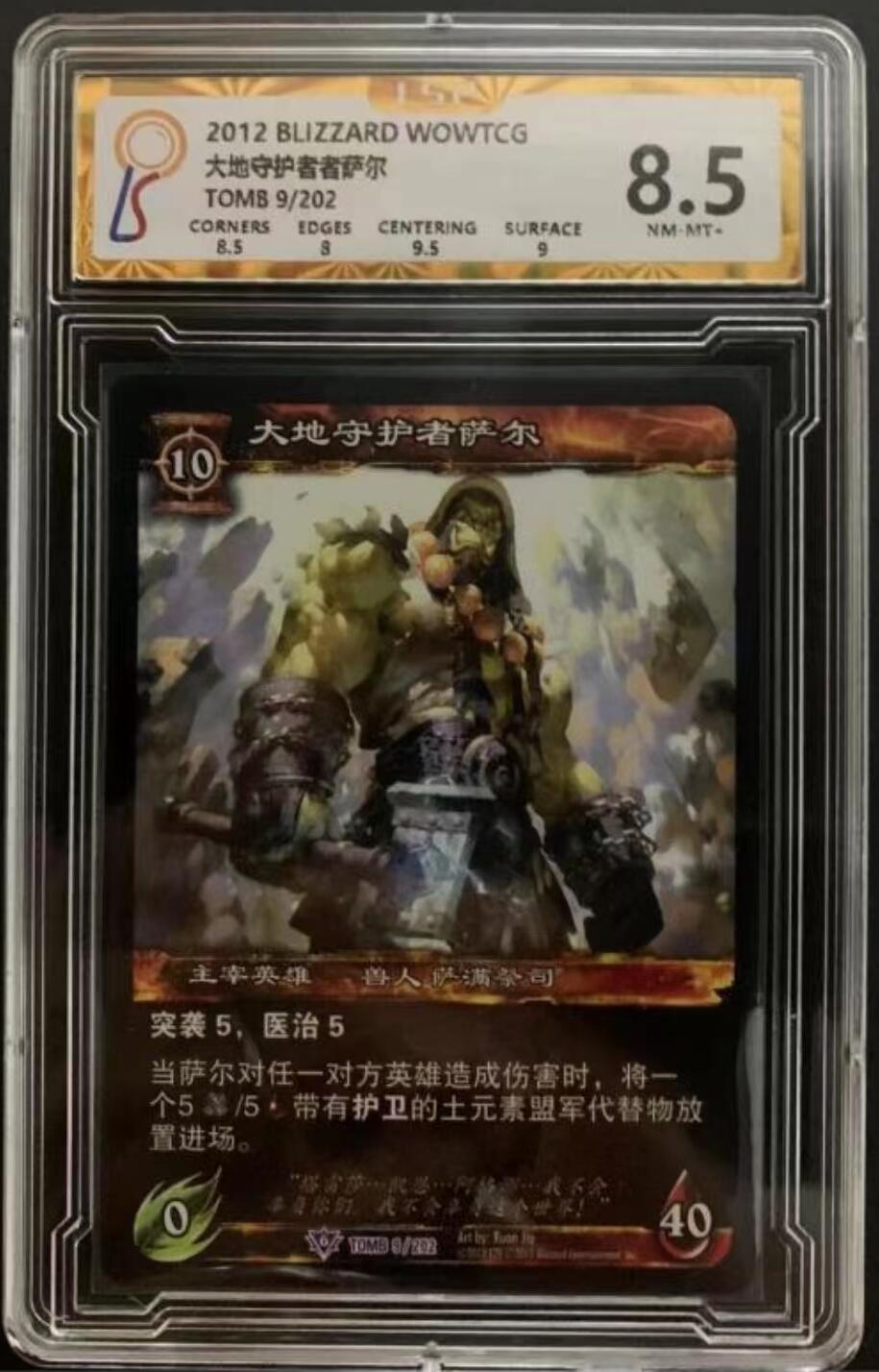 魔兽世界WOWTCG对战收藏卡 8.5分英雄简中：大地守护者萨尔 主宰卡