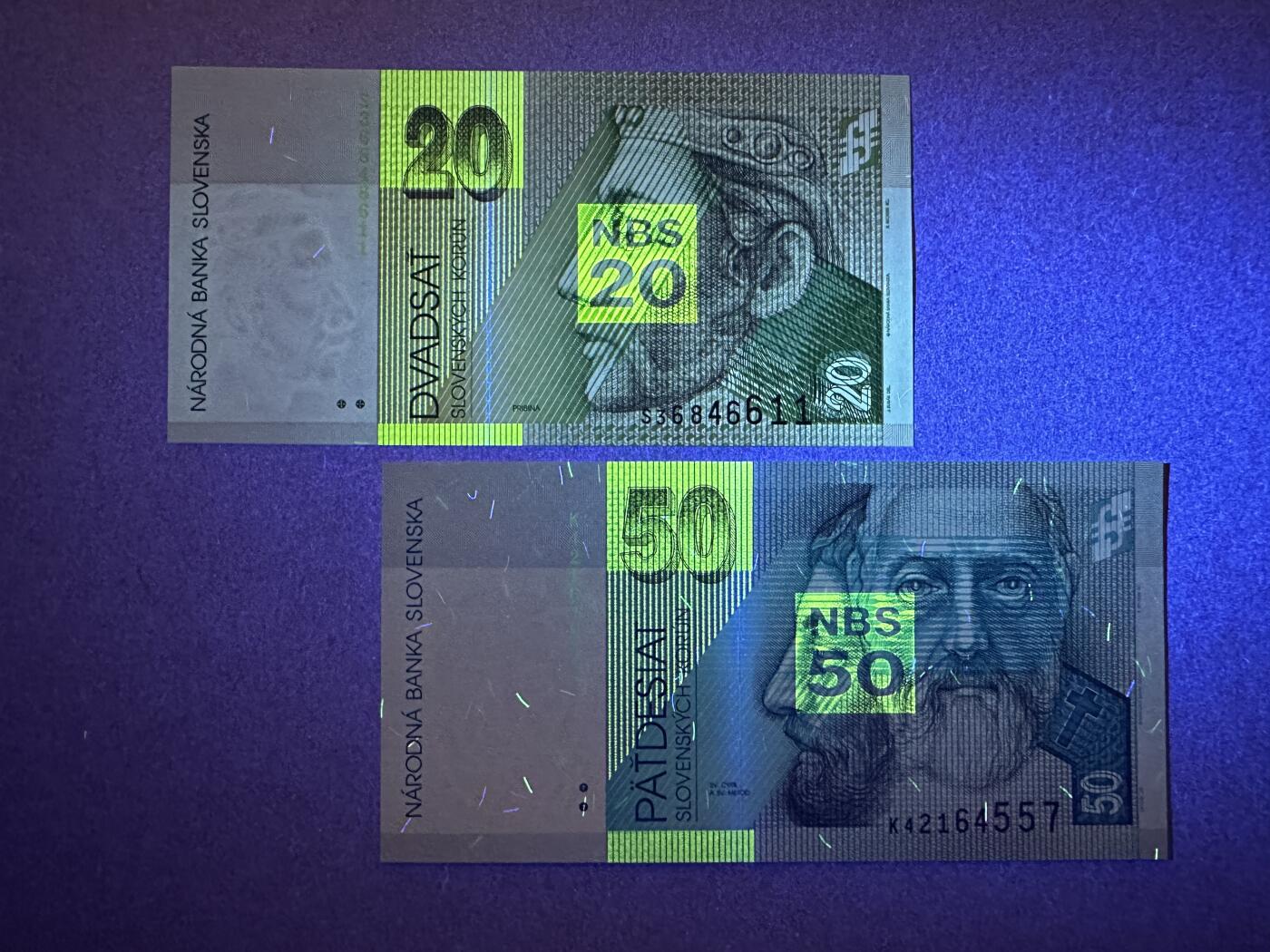 《张总收藏》163期-周日外币百拍精品场 斯洛伐克20、50克朗2张 UNC