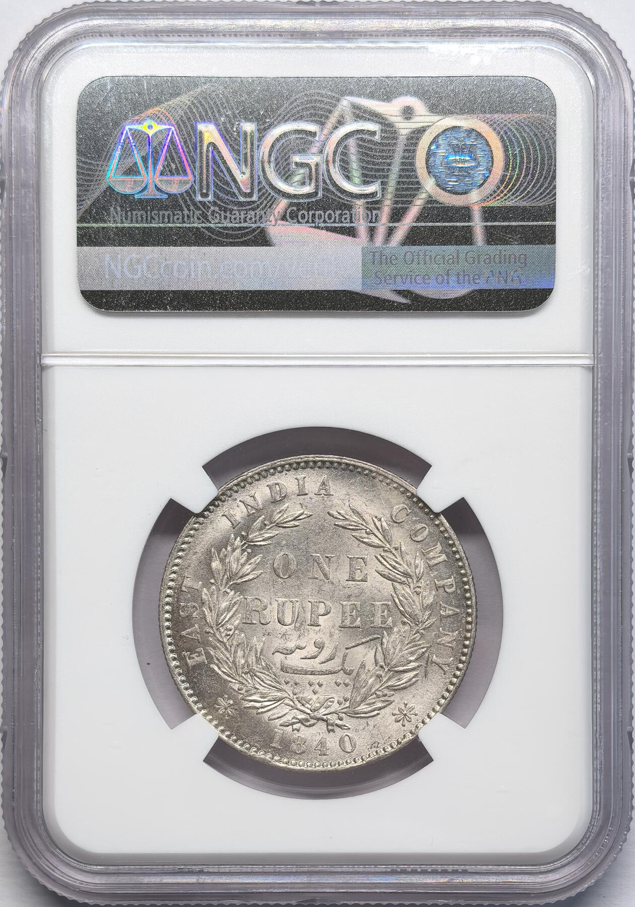 凡希社世界钱币微拍第二百八十一期 1840东印度公司小维卢比NGC-MS62①