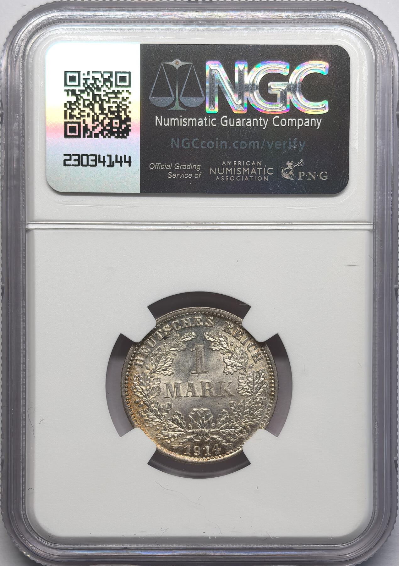 凡希社世界钱币微拍第二百八十一期 1914D德国银马克NGC-MS65