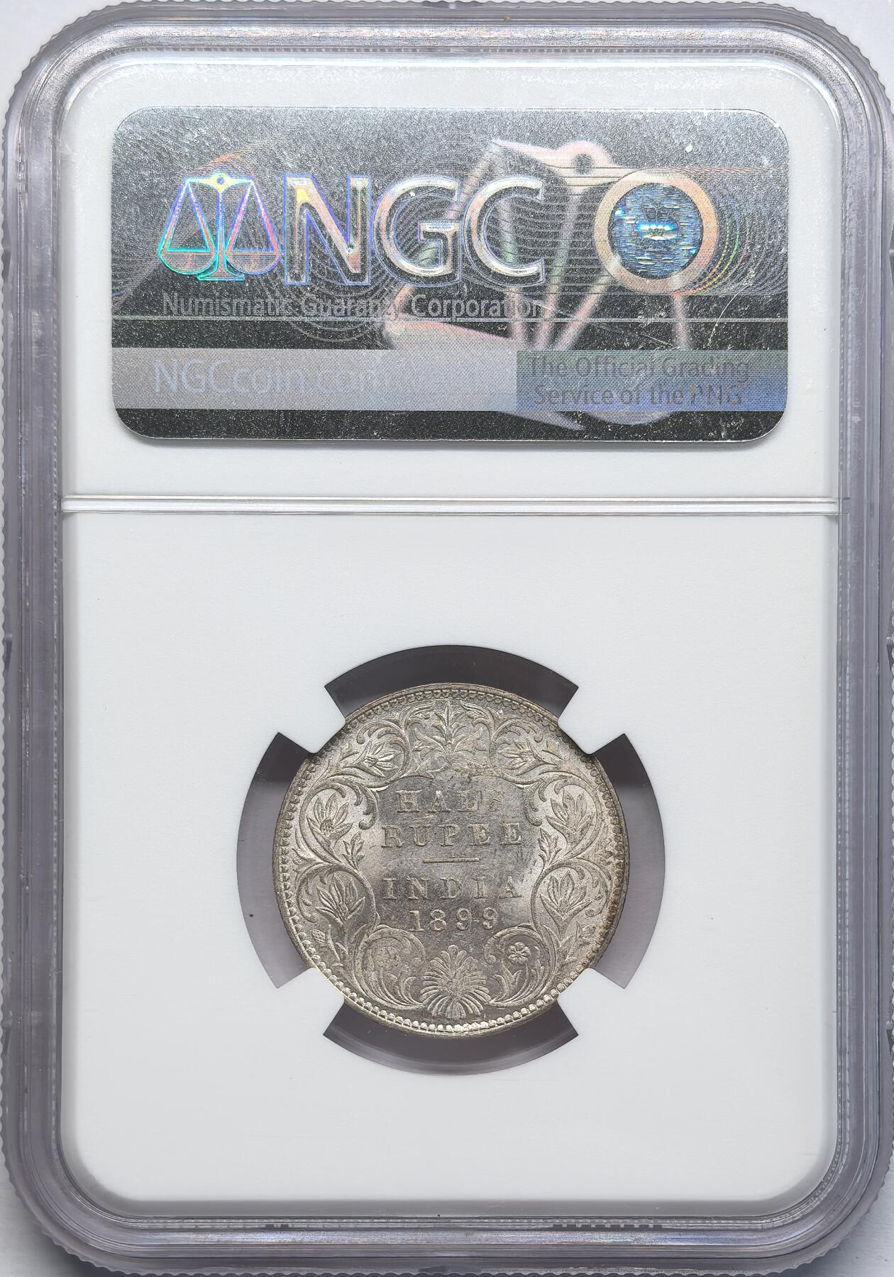 凡希社世界钱币微拍第二百八十一期 1899B英属印度小维1/2卢比NGC-MS62②