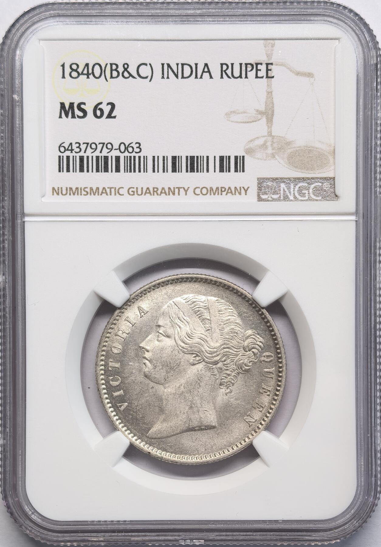 凡希社世界钱币微拍第二百八十一期 1840东印度公司小维卢比NGC-MS62②