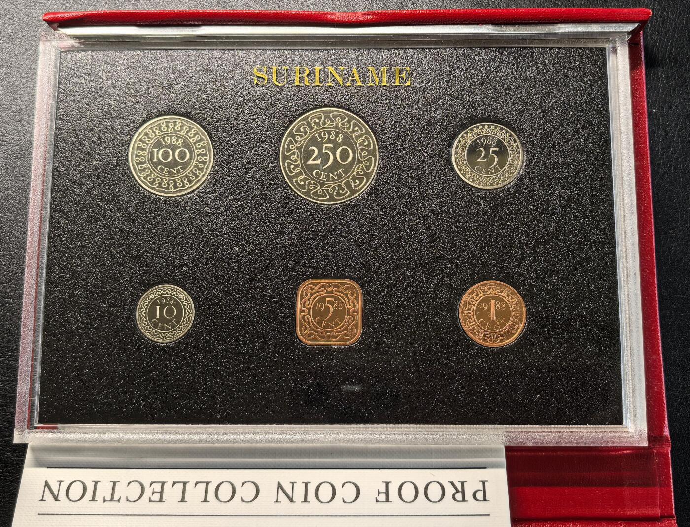 凡希社世界钱币微拍第二百八十一期 1988苏里南PS精铸，原厂包装全品，发行1500套，好品种。