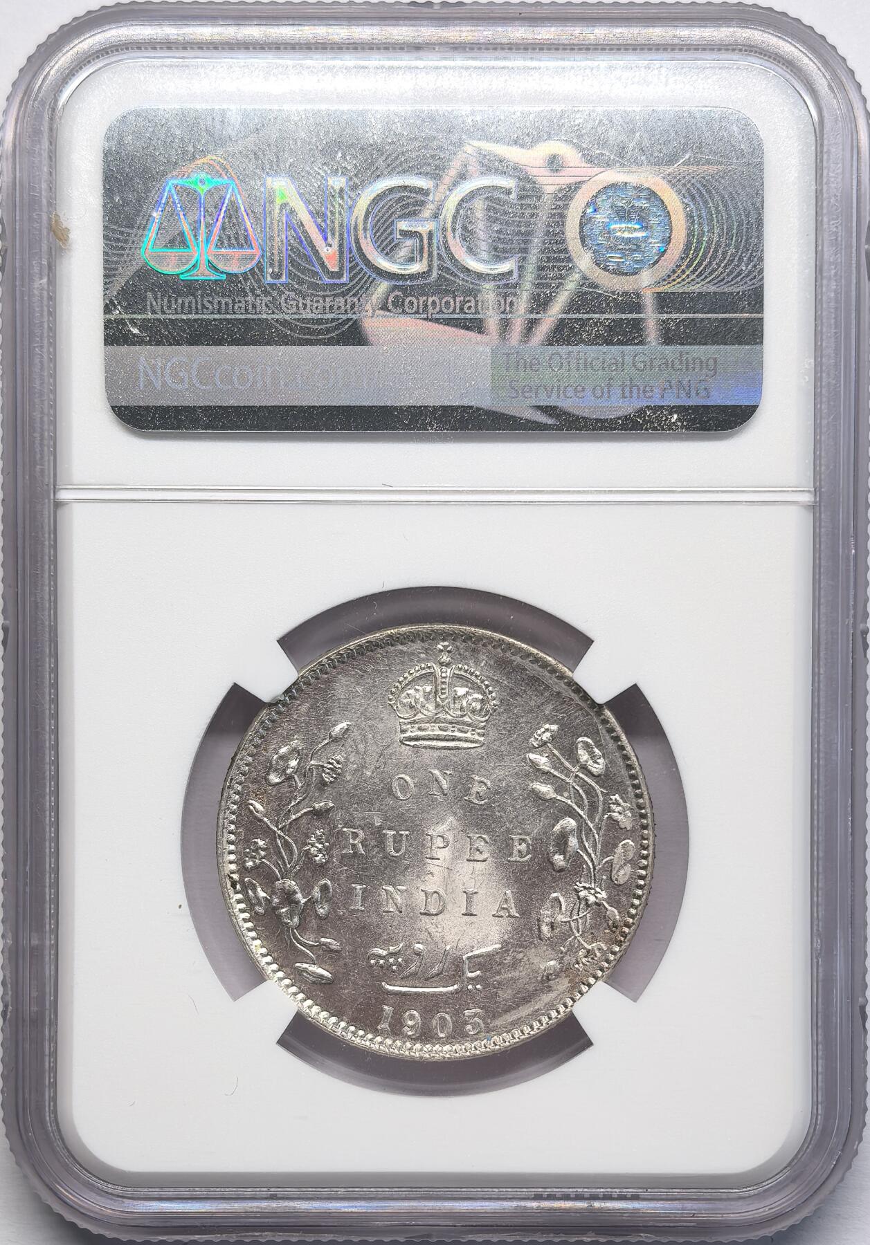 凡希社世界钱币微拍第二百八十一期 1903B英属印度爱七卢比NGC-MS63