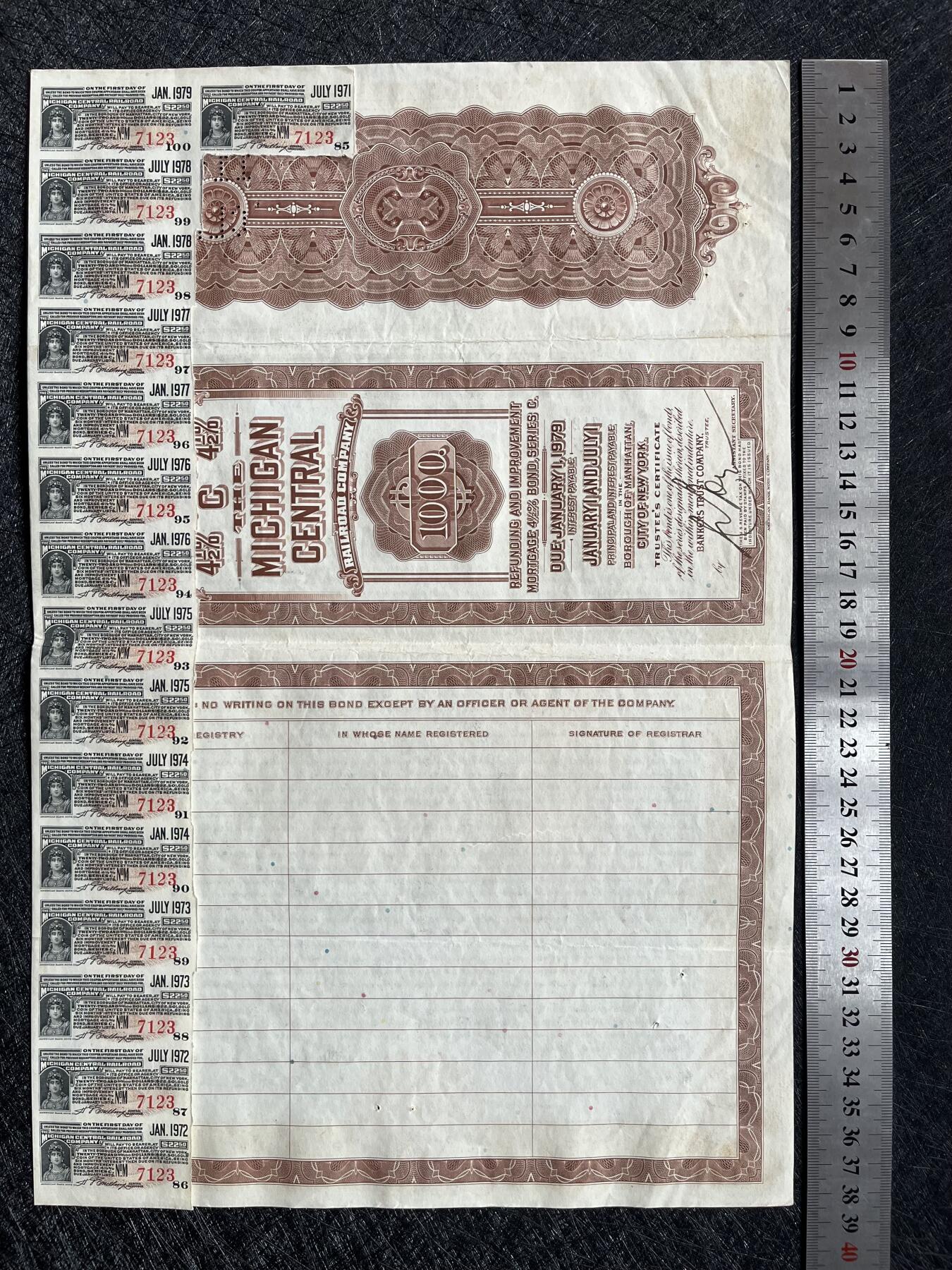 1929年缅因州铁路股票