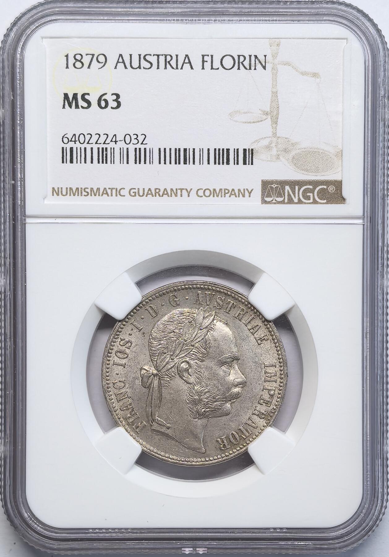 凡希社世界钱币微拍第二百八十一期 1879奥地利帝国佛罗林银币NGC-MS63