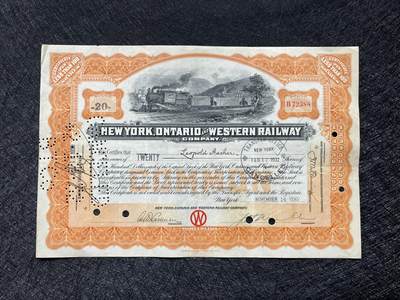 1930年西部铁路公司股票 - 1930年西部铁路公司股票
