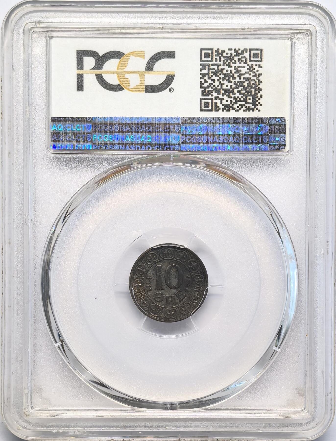 凡希社世界钱币微拍第二百八十一期 1911丹麦10欧尔银币PCGS-XF45