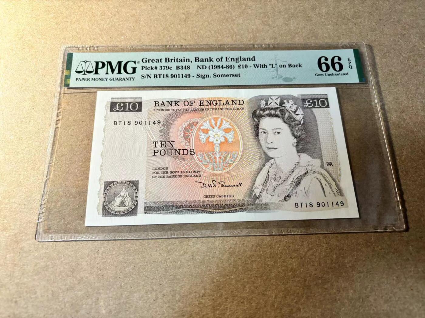 【Blue Auction】✨世界纸币精拍第529期【精】 英国 D序列 1984-86年10镑 PMG66EPQ  