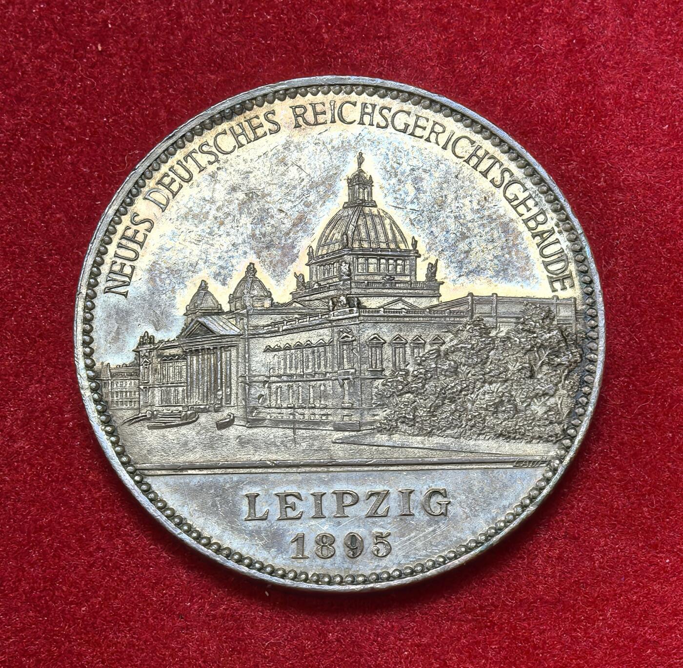 凡希社世界钱币微拍第二百八十一期 1895德国新帝国法院大厦建成纪念银章AU