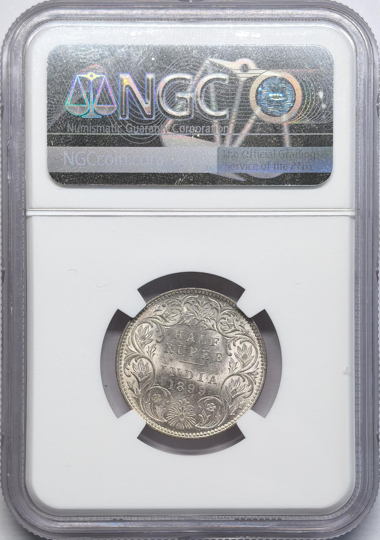 凡希社世界钱币微拍第二百八十一期 1899B英属印度小维1/2卢比NGC-MS62①