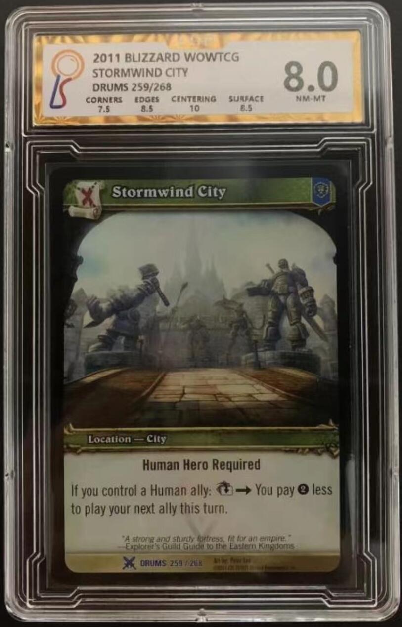 魔兽世界WOWTCG对战收藏卡 8分带1个10分，英文主城闪卡：暴风城