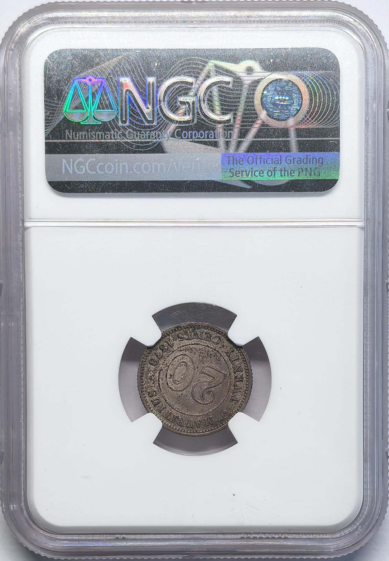 凡希社世界钱币微拍第二百八十一期 1878海峡殖民地小维20分NGC-AU50
