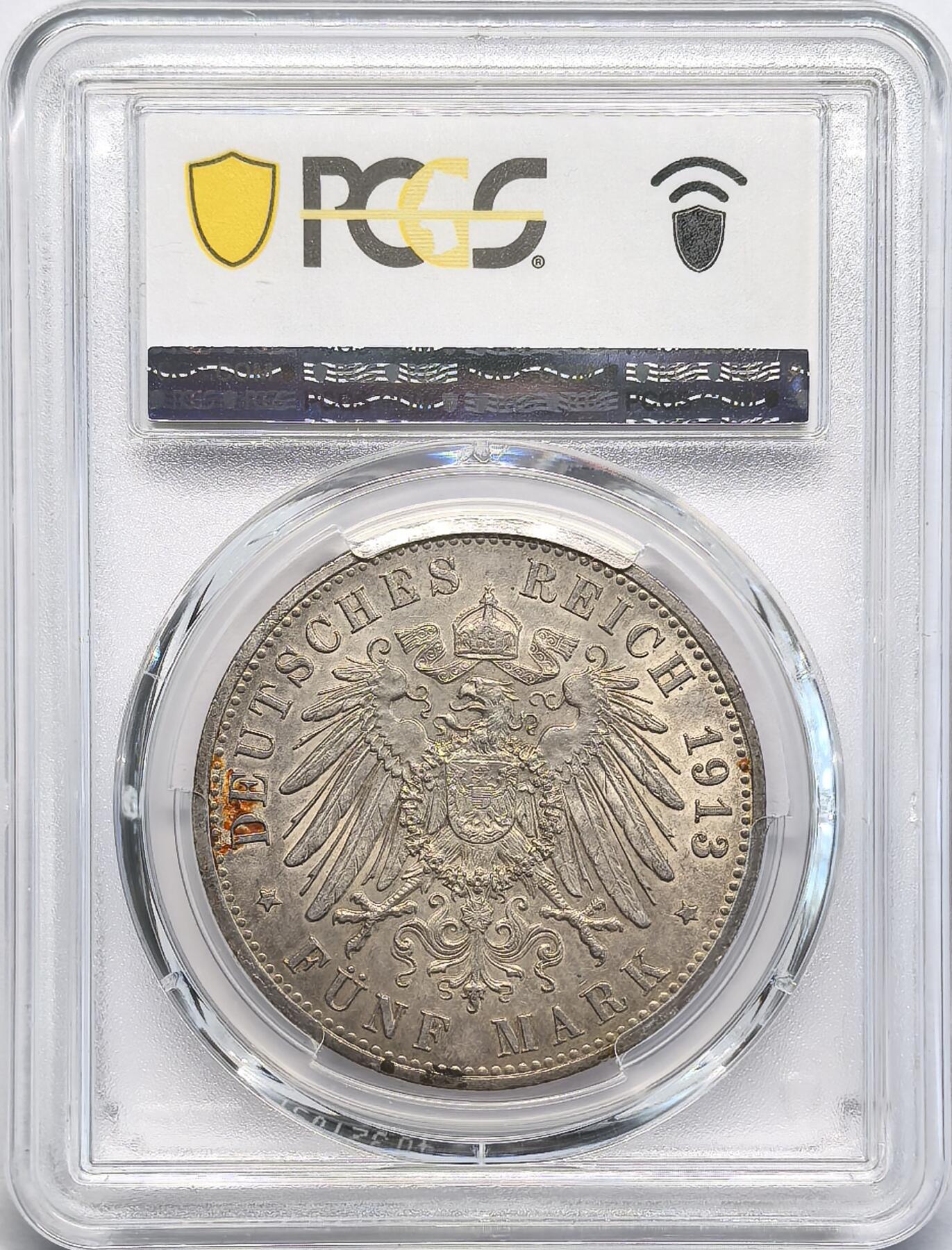 凡希社世界钱币微拍第二百八十一期 1913A德国军装版5马克大银PCGS-MS63