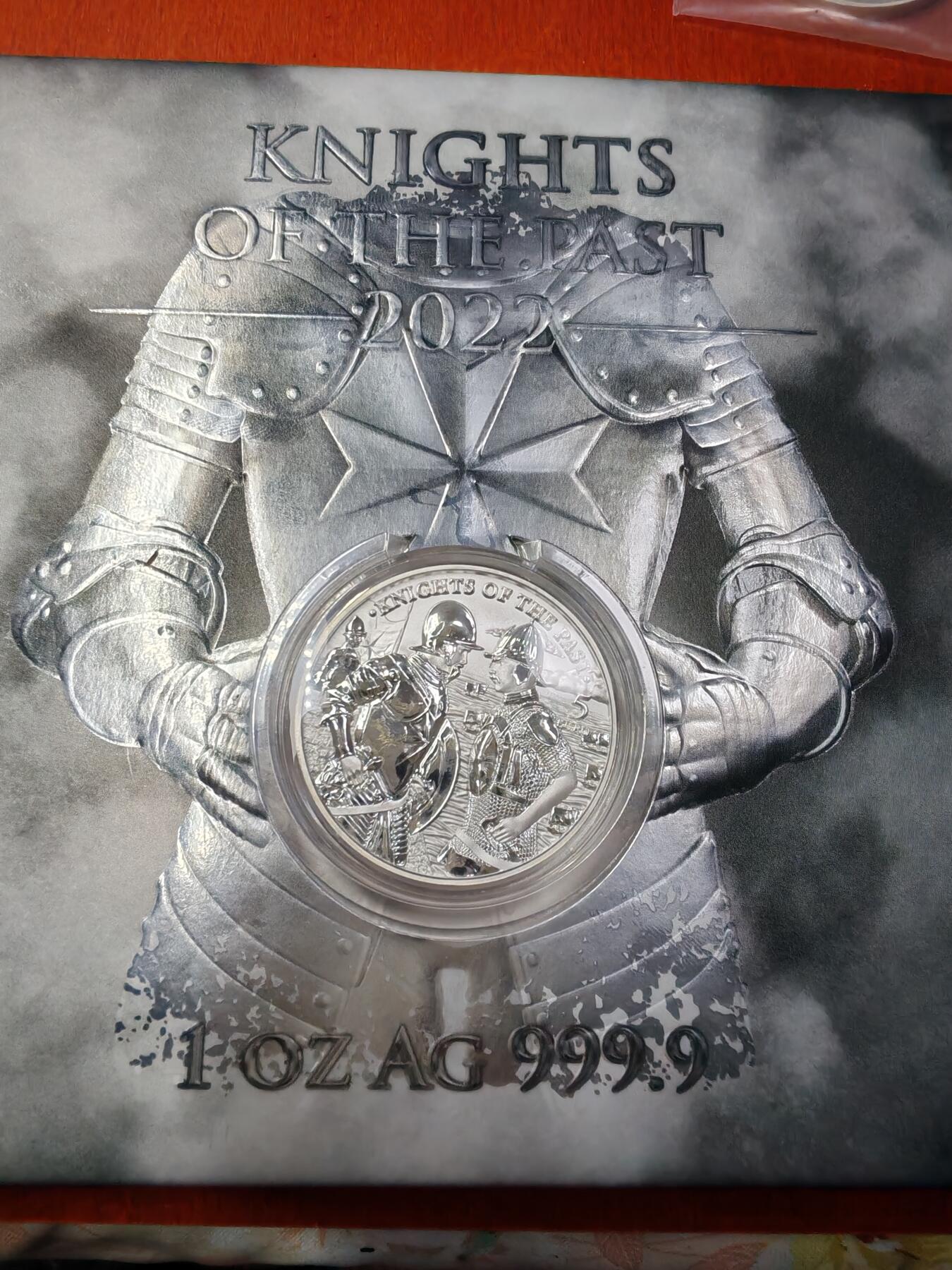 长老汇龙年精选第二十三场拍卖 2022马耳他过去的武士5欧元1盎司银币，卡装，1.5万枚