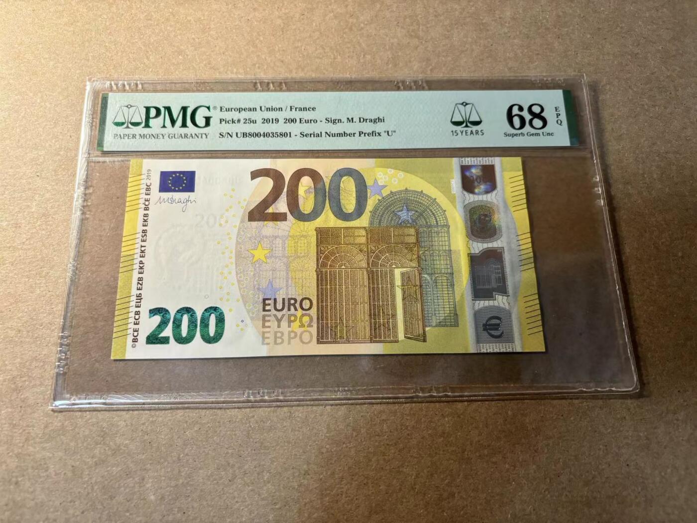 【Blue Auction】✨世界纸币精拍第529期【精】 欧盟 2019年200欧元  PMG68EPQ 超高分
