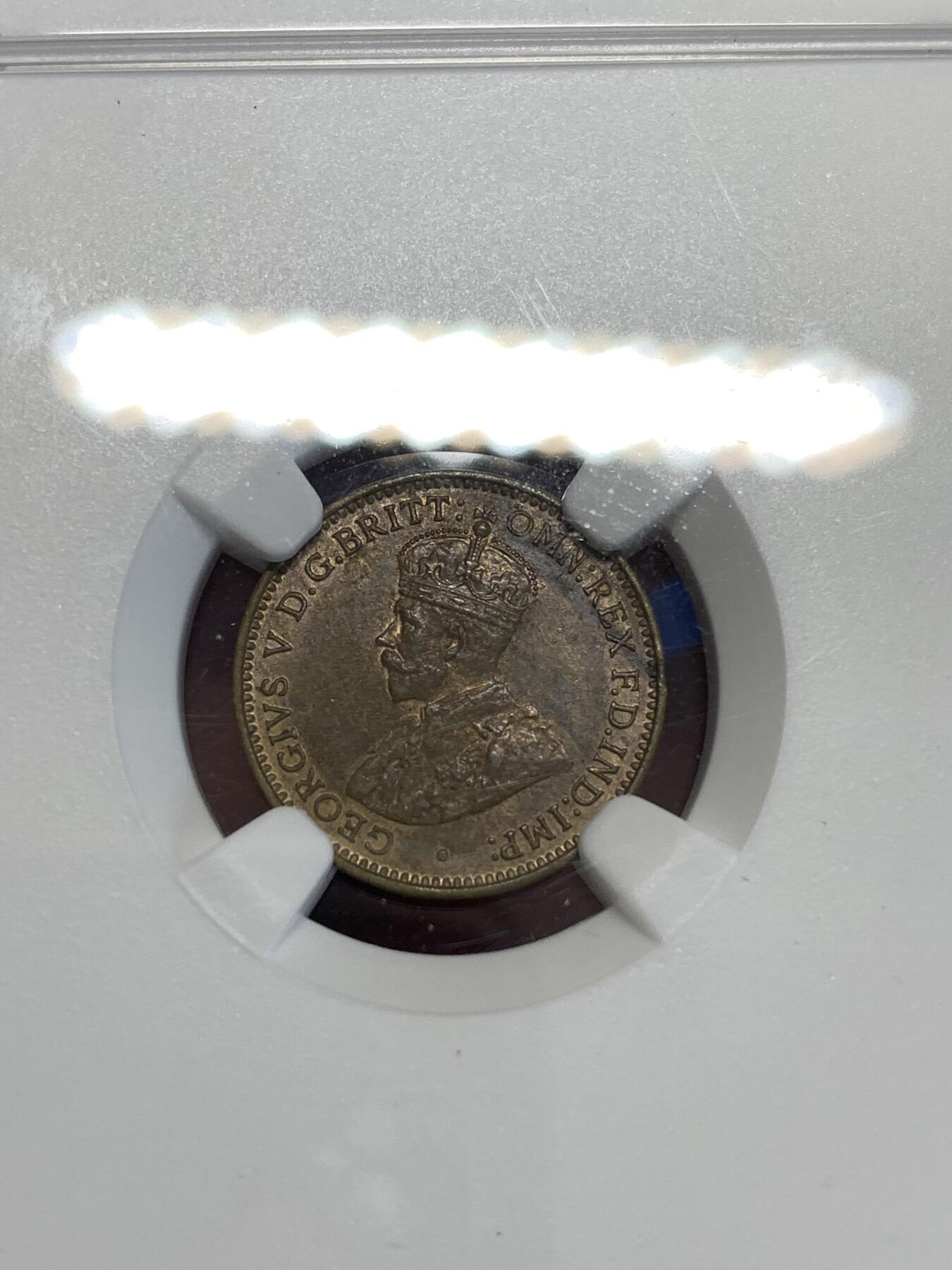 《竞宝斋》第298场- 周日，周一  2场连拍 （全场包邮） NGC UNC 英属西非1936年3便士少见品种