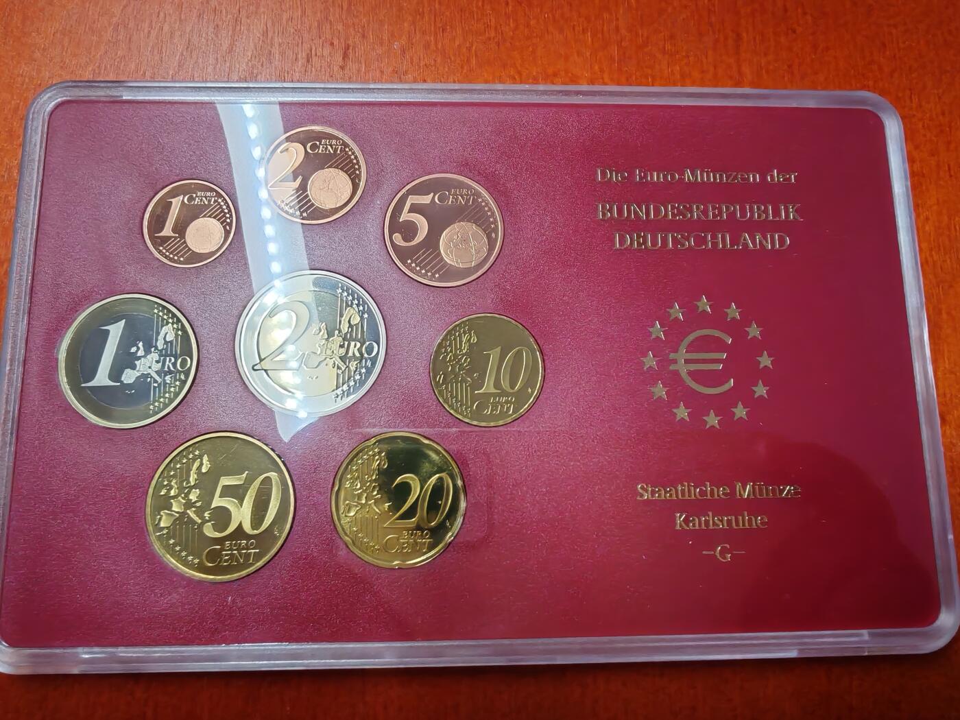 长老汇龙年精选第二十五场拍卖 2005G德国欧元8枚精制套装，含外纸，完美品相