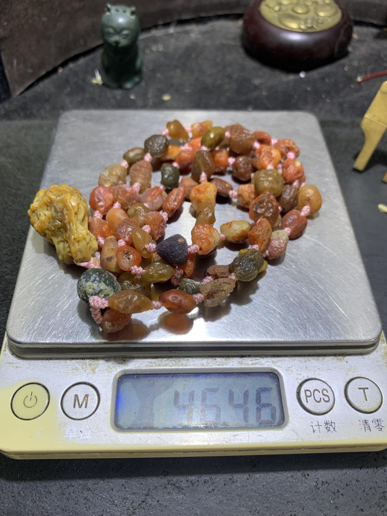 精美罕见天然阿拉善红筋脉玛瑙项链一条，
