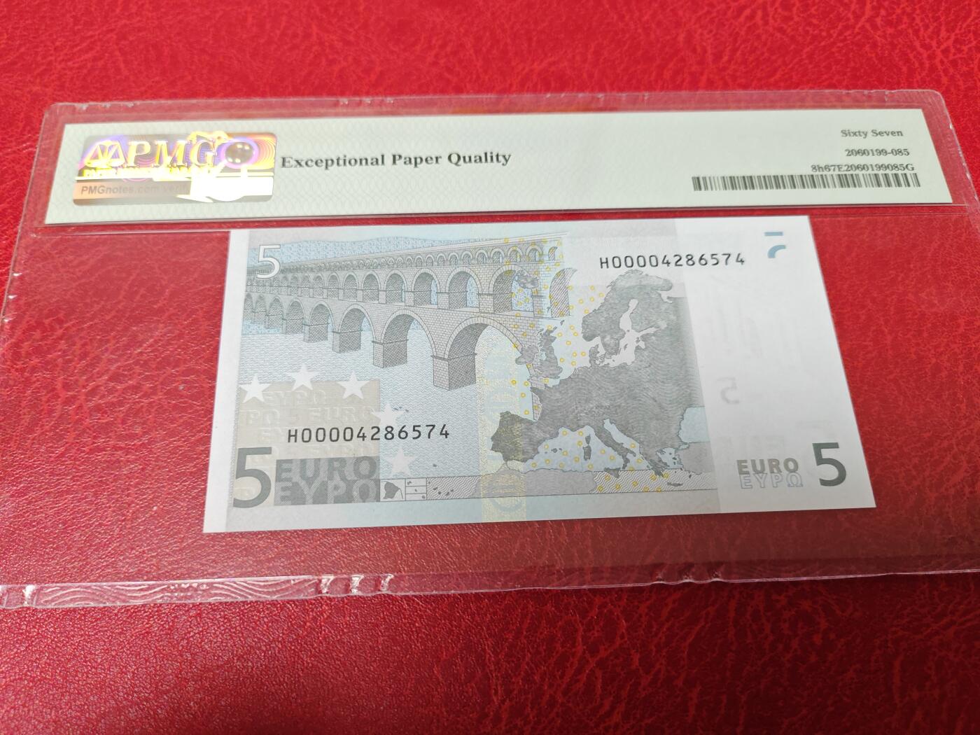 欧盟 Euro 稀有H冠 斯洛文尼亚 5欧元 PMG67分冠军分