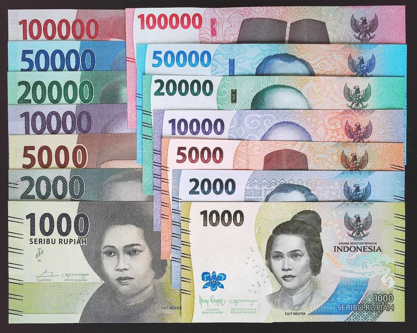 〖亚洲〗全新UNC 印尼1000-100000卢比 两大全套 稀少AAA冠 尾08同 尾28同