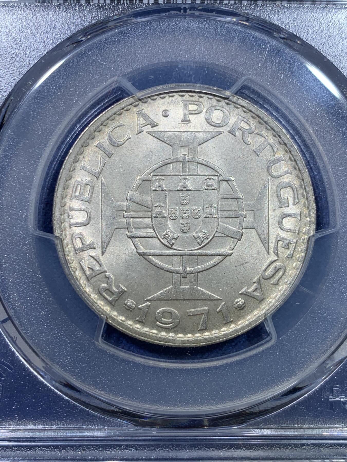 《竞宝斋》第298场- 周日，周一  2场连拍 （全场包邮） PCGS MS66 澳门1971年澳门5元银币 少见冠军分 底板干净 转光不错