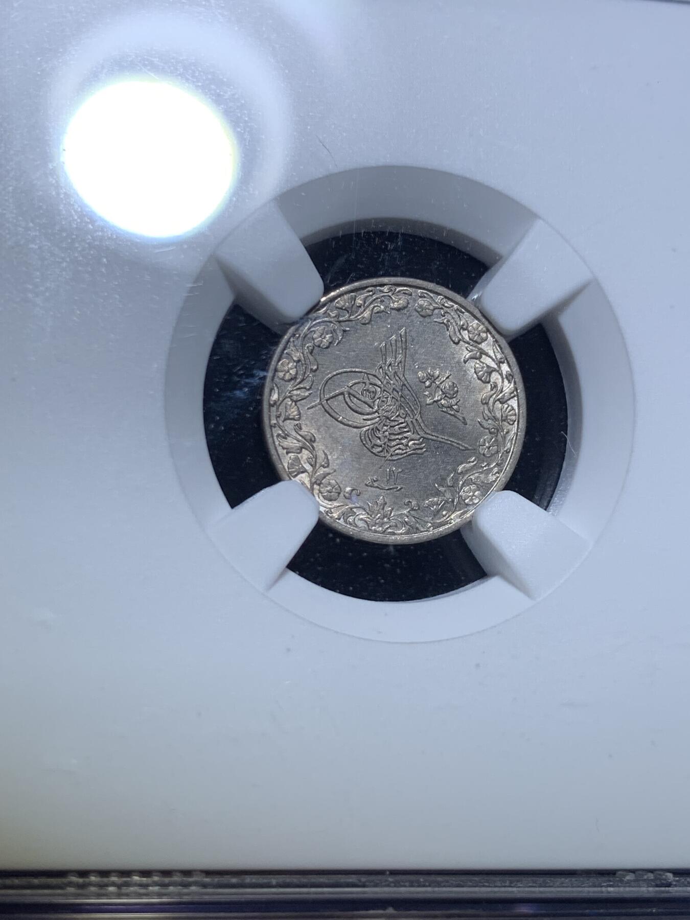 《竞宝斋》第298场- 周日，周一  2场连拍 （全场包邮） NGC MS64 埃及AH1293//12年 1/10格西