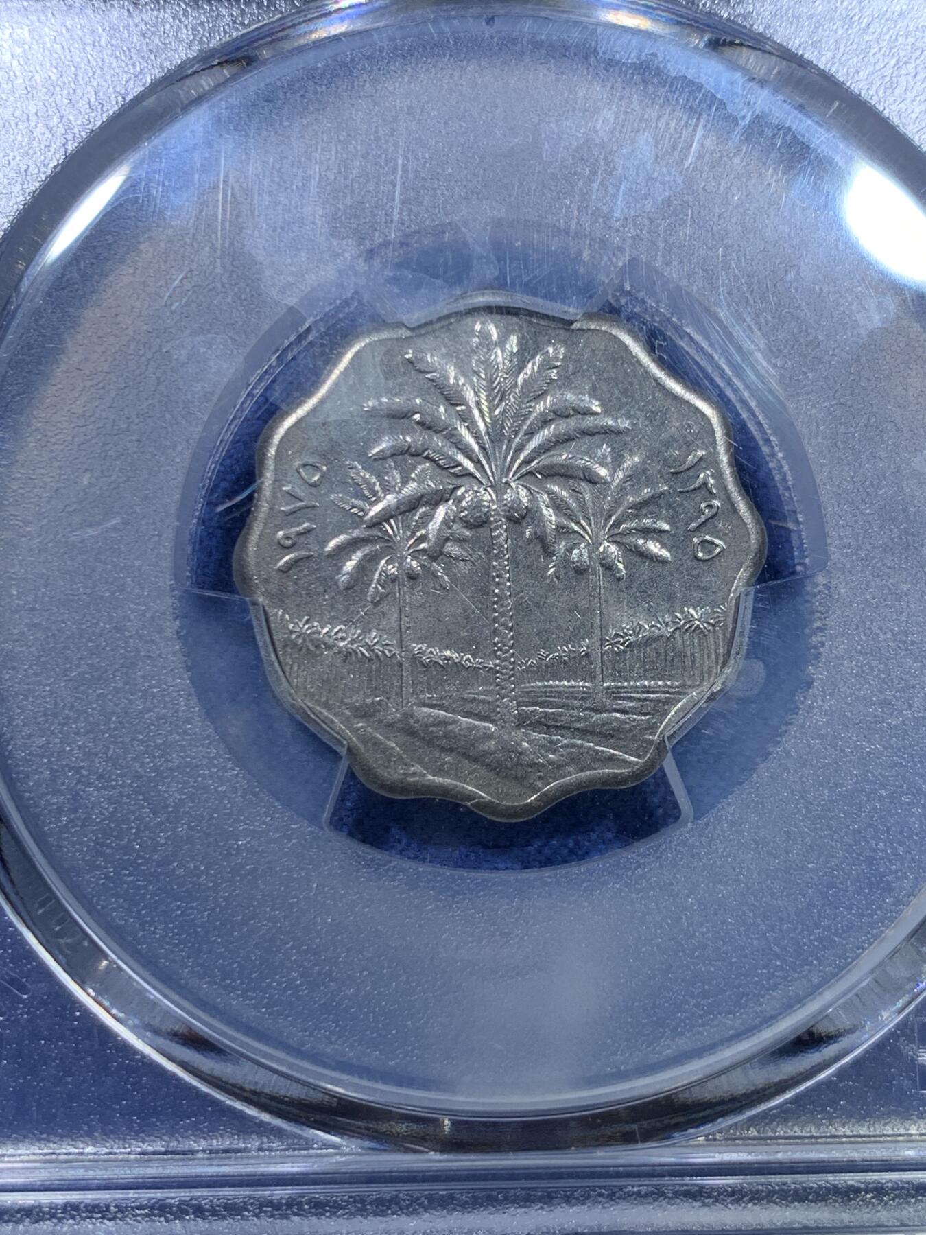 《竞宝斋》第298场- 周日，周一  2场连拍 （全场包邮） PCGS MS64 伊拉克1975年5菲尔FAO纪念镍币