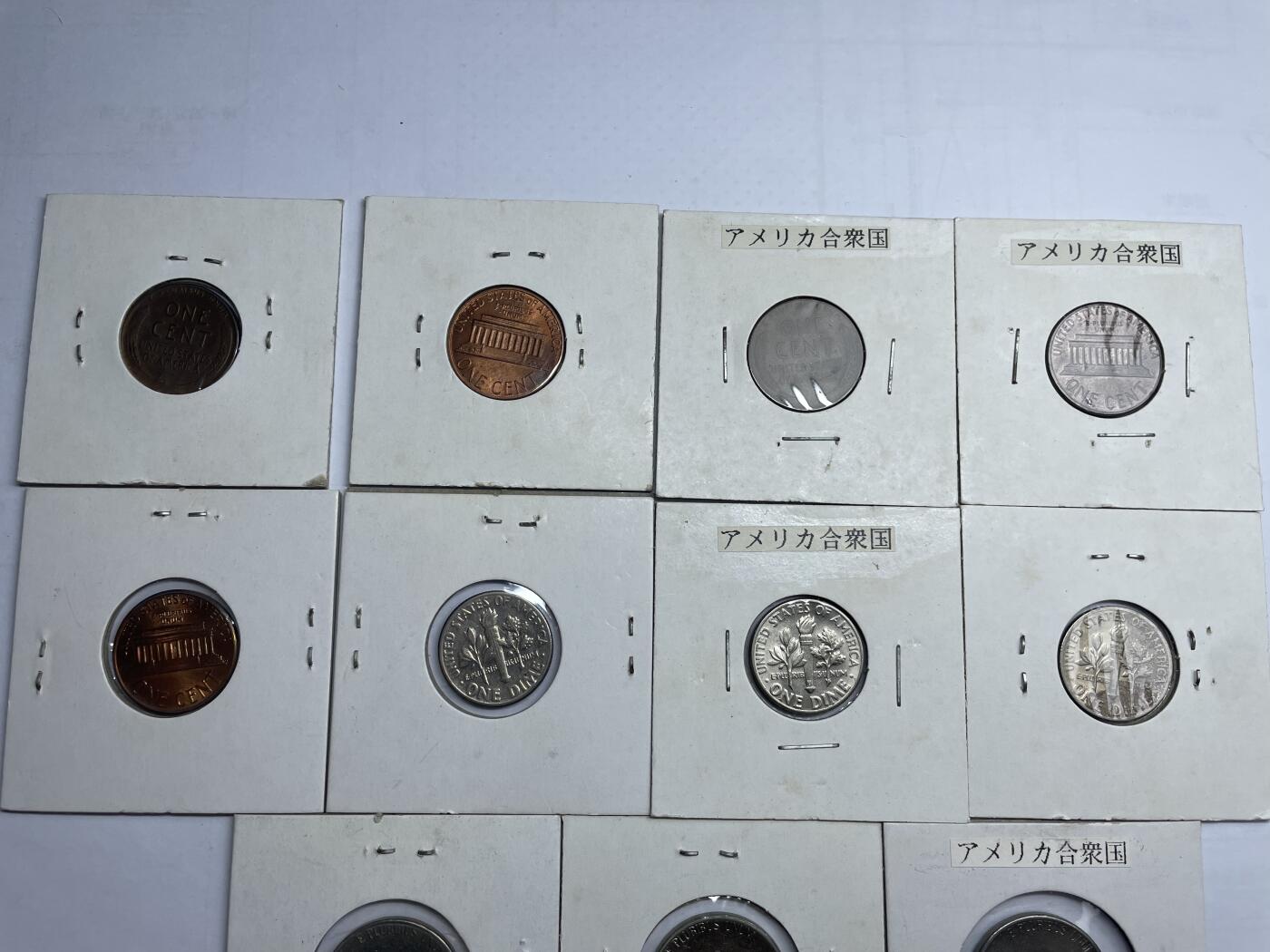 每日一拍，2024年集古藏今外币拍卖第十三期-第4场—（总第124拍），可以寄存60天，满160元包邮。 美分各面值11枚