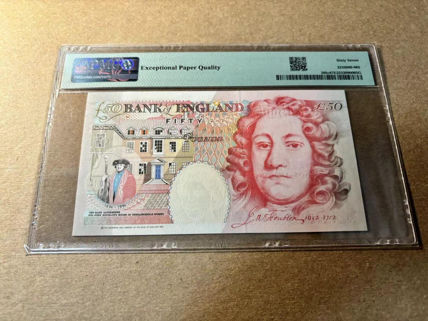 【Blue Auction】✨世界纸币精拍第530期【精】 英国 1994年50镑 PMG67EPQ 高分