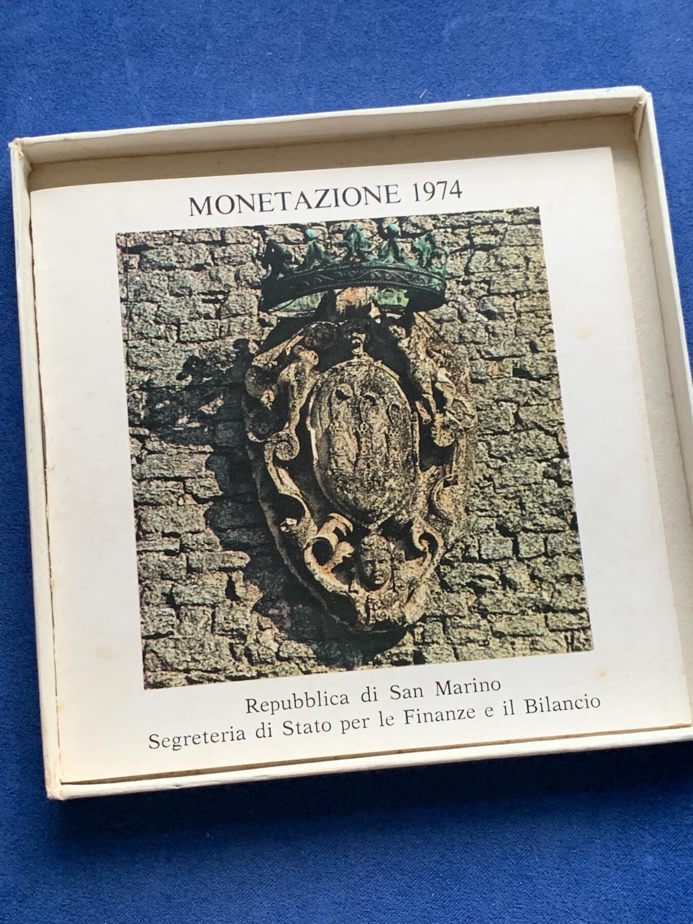 《竞宝斋》第299场- 周日，周一  2场连拍 （全场包邮） 圣马力诺1974套币 含一枚500里拉银币 原盒证