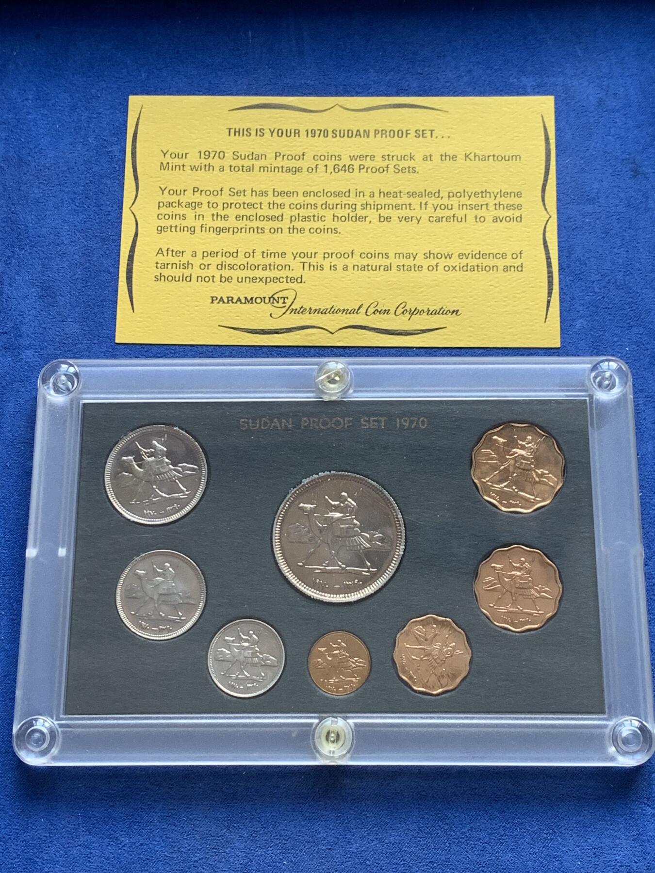 《竞宝斋》第299场- 周日，周一  2场连拍 （全场包邮） 1970 苏丹精制套币 原盒原证 带说明书 保存得超级好 毫无氧化 品相少见