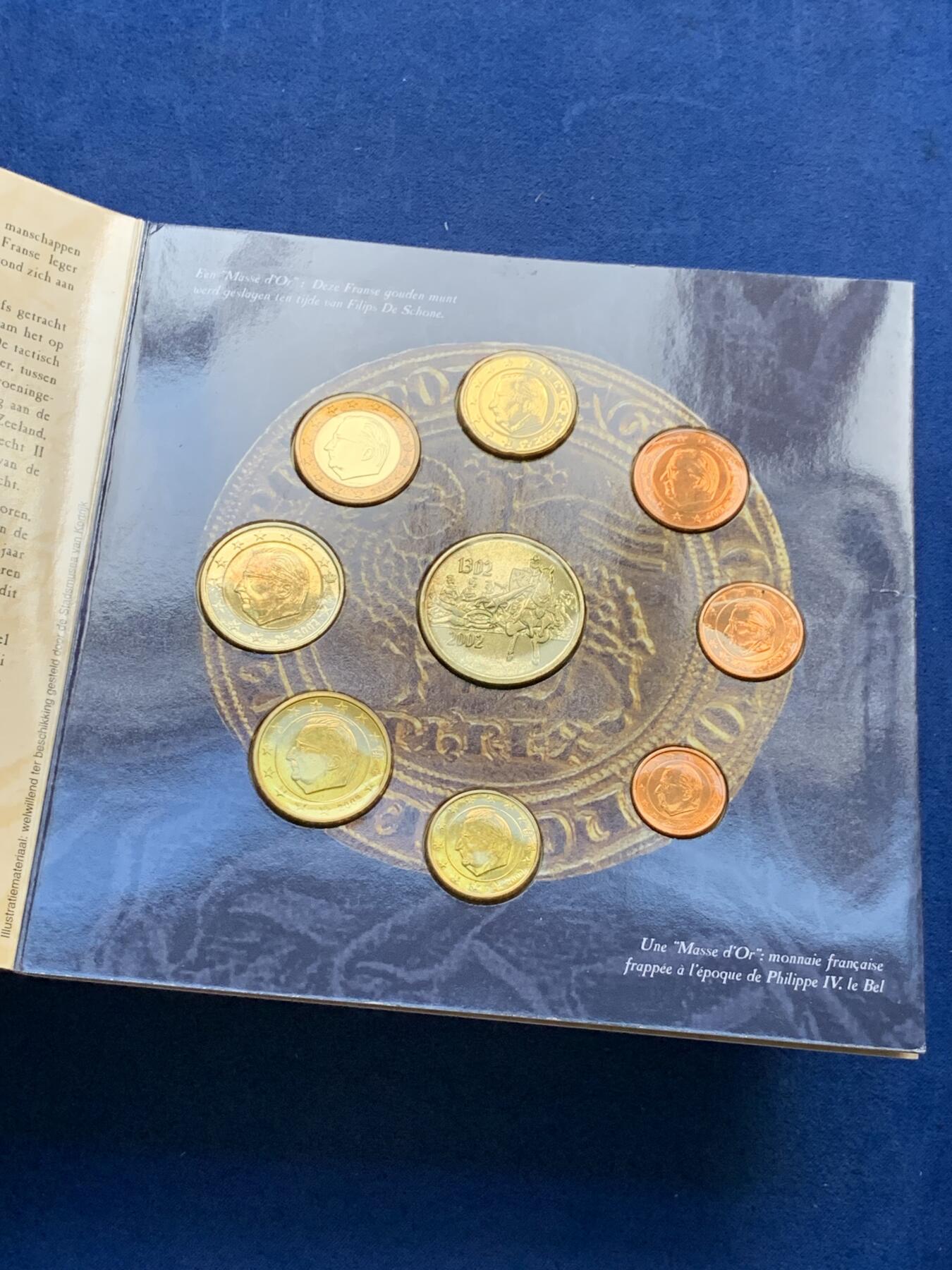 《竞宝斋》第299场- 周日，周一  2场连拍 （全场包邮） 2002年比利时套币 带一枚章