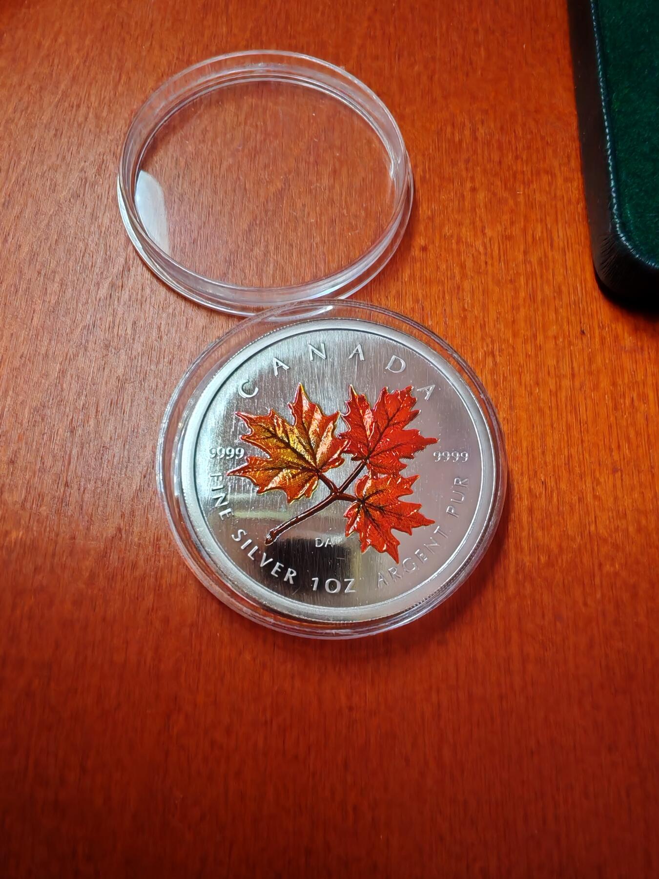 长老汇龙年精选第二十五场拍卖 2001加拿大枫叶5加元彩色精制银币，有盒无证，4.9万枚
