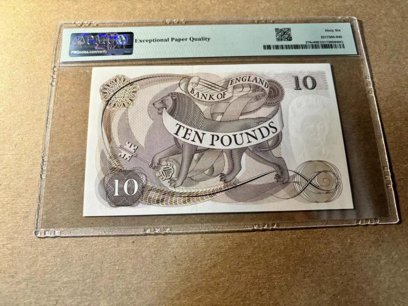 【Blue Auction】✨世界纸币精拍第530期【精】 英国C序列 1970-75年10镑 PMG66EPQ