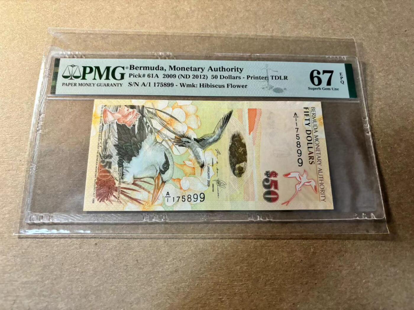 【Blue Auction】✨世界纸币精拍第530期【精】 【A/1冠】百慕大 2009年50元 PMG67EPQ 高分