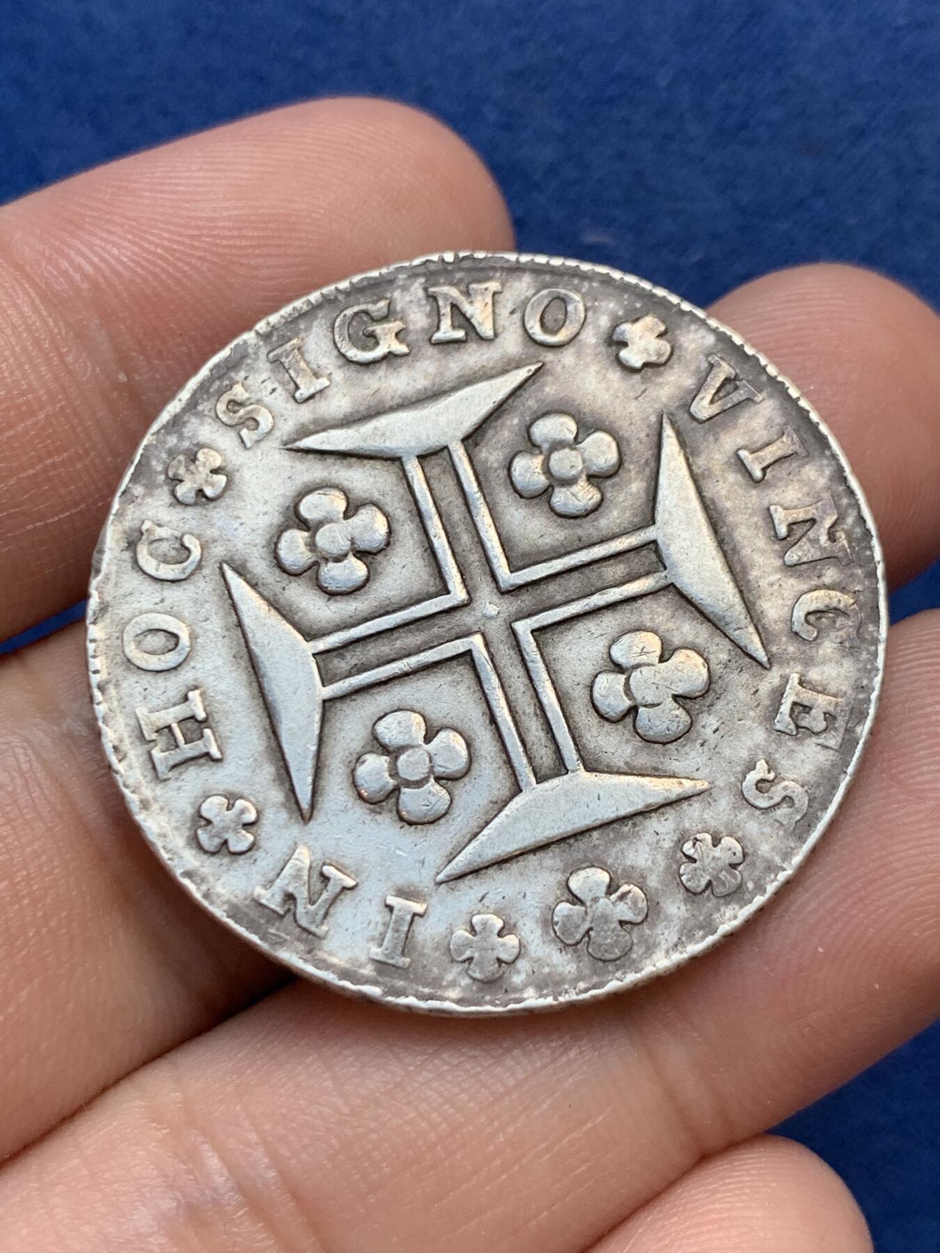 《竞宝斋》第299场- 周日，周一  2场连拍 （全场包邮） 1814年葡萄牙400瑞斯银币 最大面值 底板干净