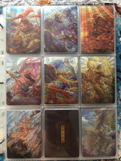 卡牌限时006专场 徐子晖，齐天+唐武士，众筹粗闪大卡，52全套，含镇墓兽贰卡，九宫拼图卡，卡头一张。