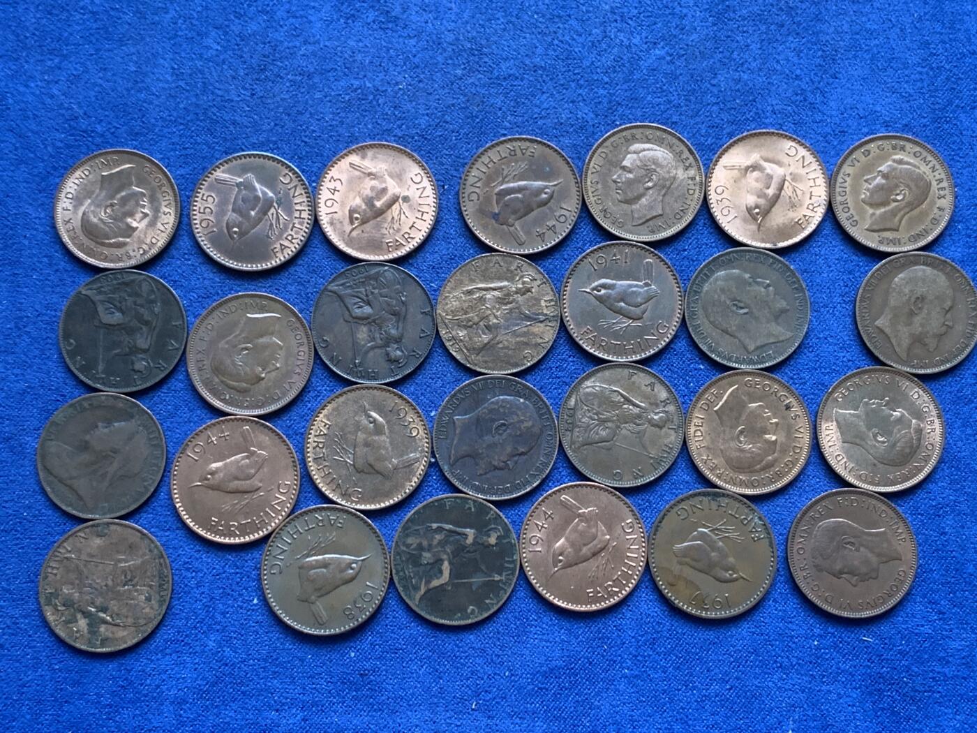 《竞宝斋》第299场- 周日，周一  2场连拍 （全场包邮） 27枚一组 英国法新 从维多利亚到伊丽莎白二世，以爱七乔五乔六为主，部分原铜光