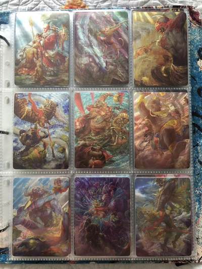 卡牌限时006专场 徐子晖，齐天+唐武士，众筹粗闪大卡，52全套，含镇墓兽贰卡，九宫拼图卡，卡头一张。