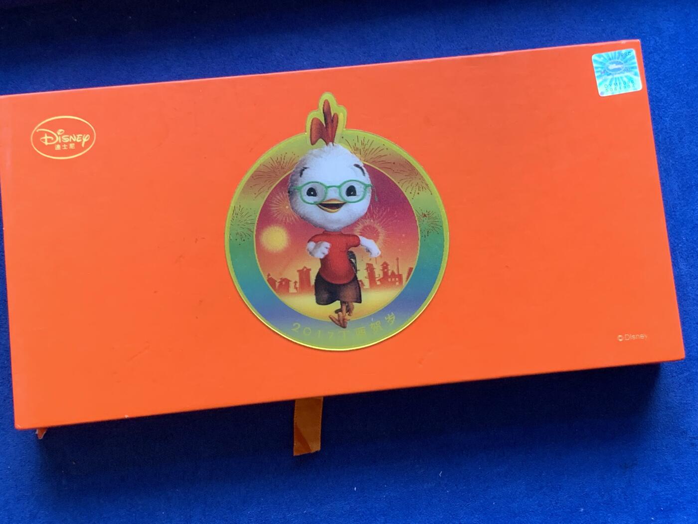 《竞宝斋》第299场- 周日，周一  2场连拍 （全场包邮） 一克纯金 2014建设银行迪士尼鸡年纪念金钞，带原盒