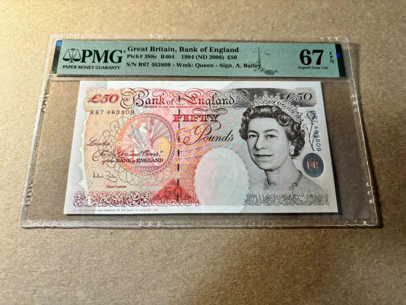 【Blue Auction】✨世界纸币精拍第530期【精】 英国 1994年50镑 PMG67EPQ 高分