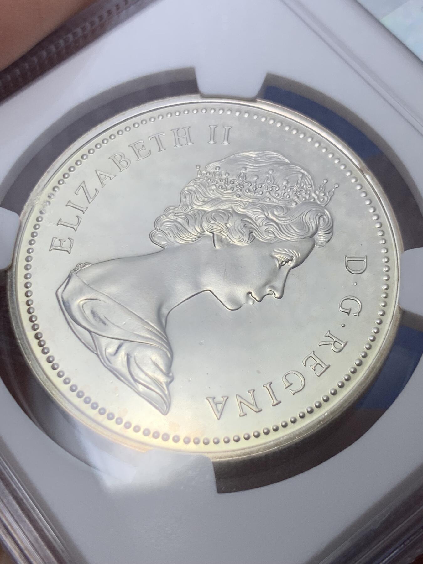 《竞宝斋》第299场- 周日，周一  2场连拍 （全场包邮） NGC SP64 加拿大1973年皇家骑警精制纪念银币 镜面美品